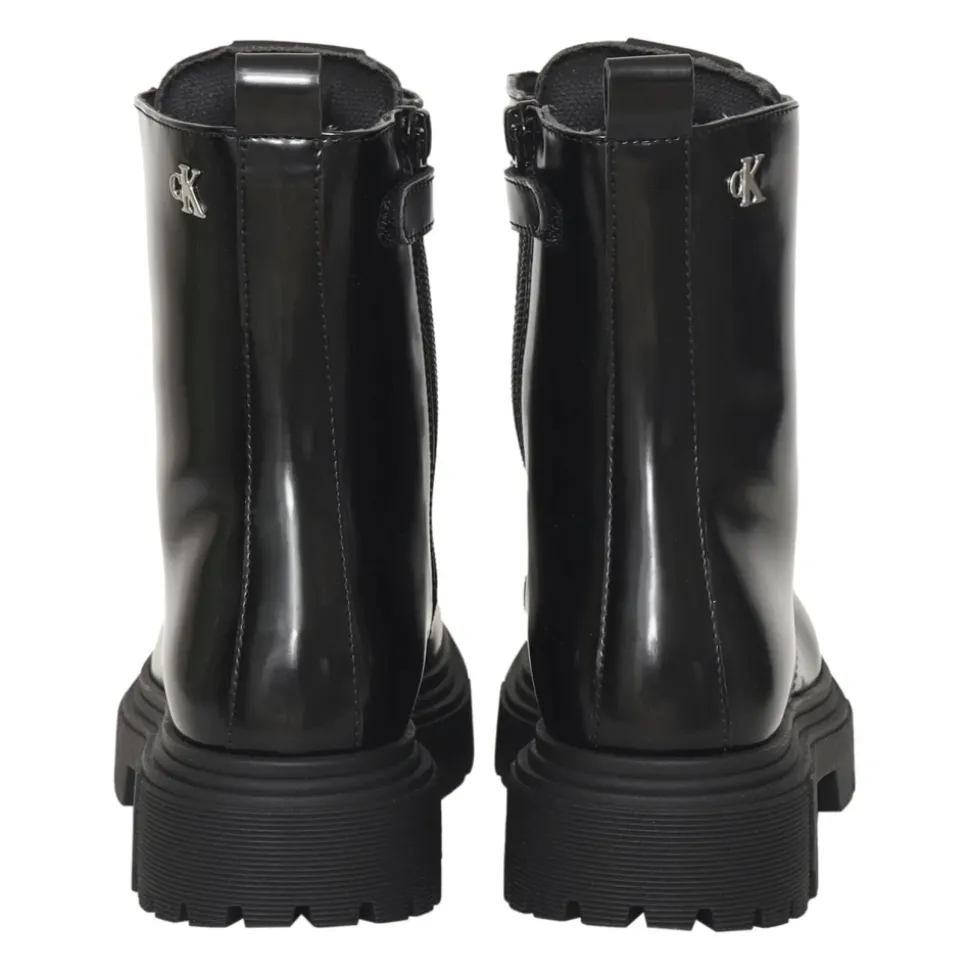 Meisjes Zwarte Winter Veterschoenen Platform Laarzen