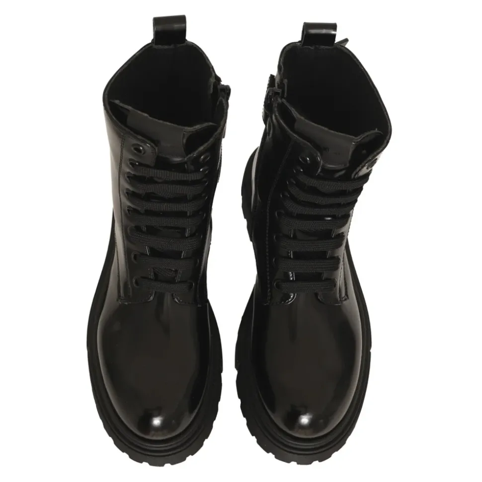 Meisjes Zwarte Winter Veterschoenen Platform Laarzen