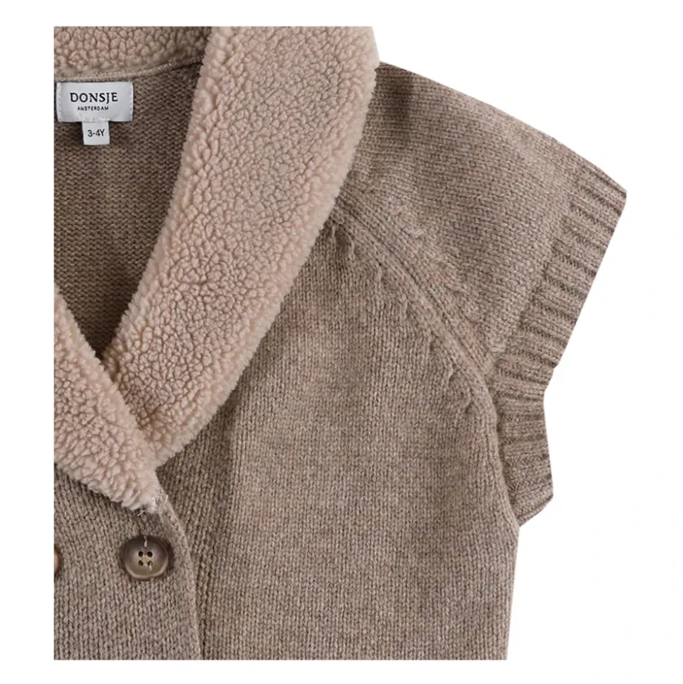 Merino Wol Bruine Mouwloze Trui