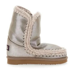 Metallic Enkellaarzen in Grijs Suède