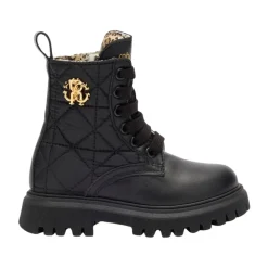 Monogram Combat Boots met Profielzool