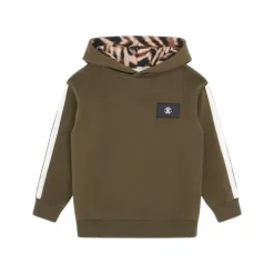 Monogram Tag Katoenen Hoodie met Tijgerhuid