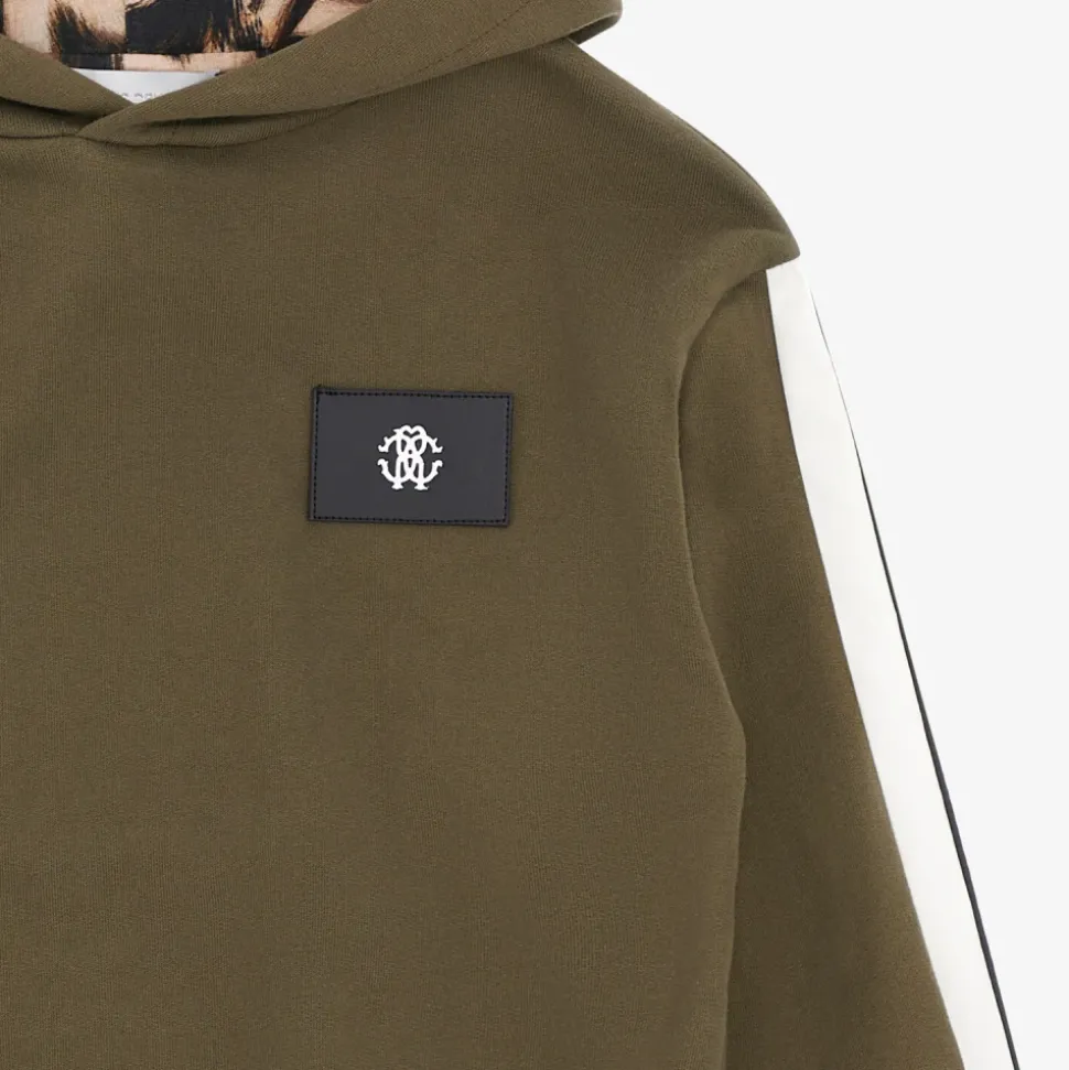 Monogram Tag Katoenen Hoodie met Tijgerhuid