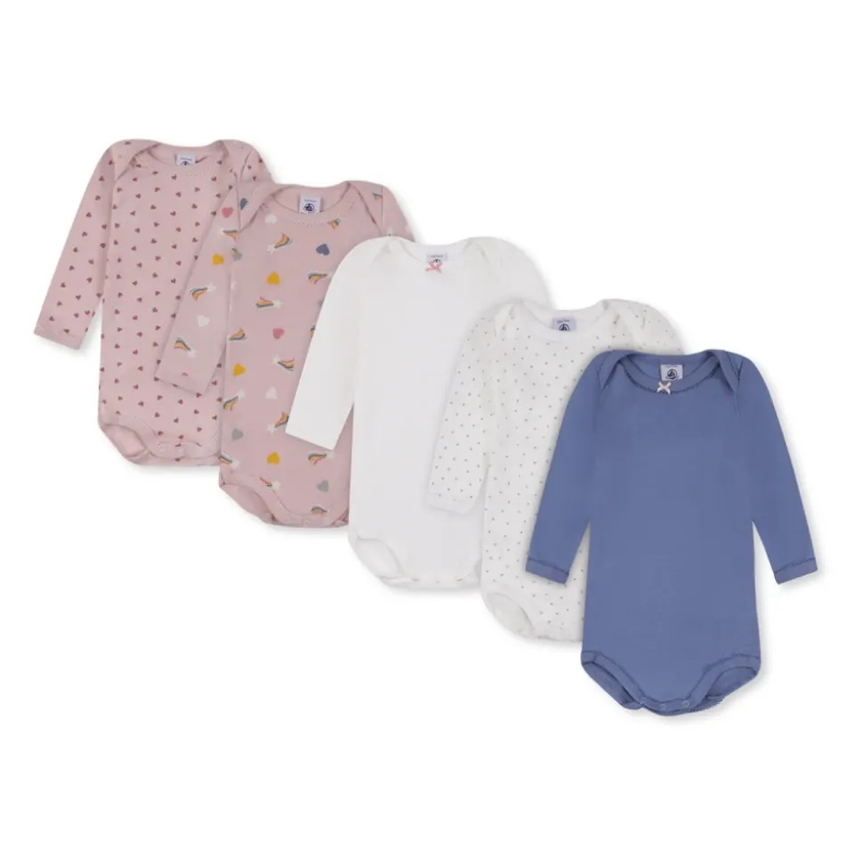 Multicolor katoenen body set met geborduurde details