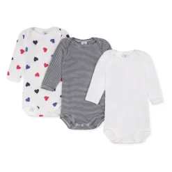 Multicolor katoenen body set met geborduurde tekst