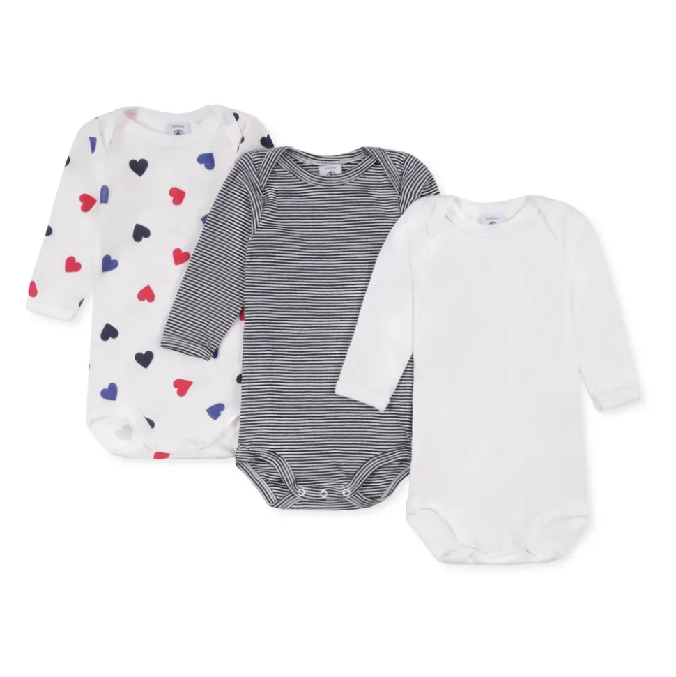 Multicolor katoenen body set met geborduurde tekst