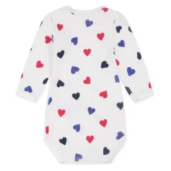 Multicolor katoenen body set met geborduurde tekst