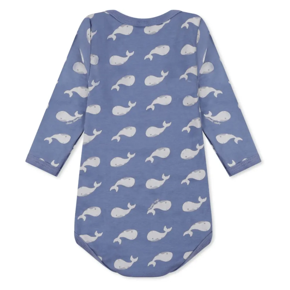 Multicolor katoenen body set met walvisprint