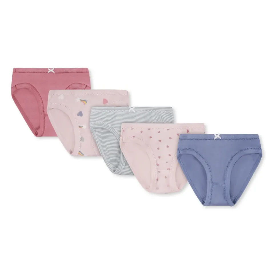 Multicolor Katoenen Onderbroeken Set met Hartjes