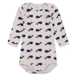 Multicolor katoenen rompertjes set met walvissen