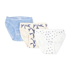 Multicolor katoenen slipjes set met kant