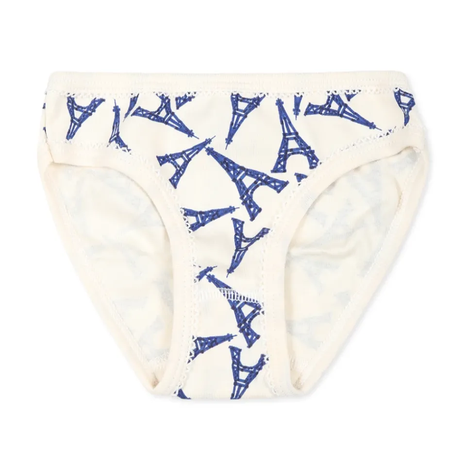 Multicolor katoenen slipjes set met kant