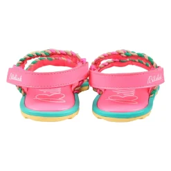 Multicolor sandalen met dubbele band en klittenbandsluiting