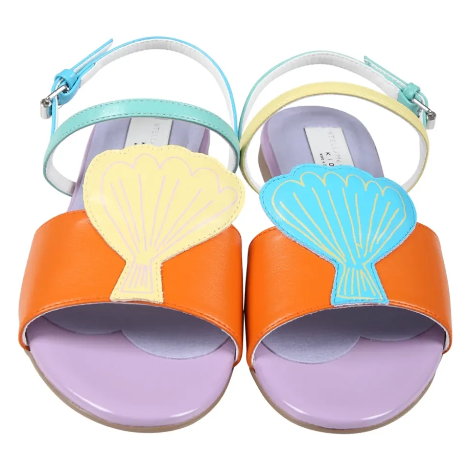 Multicolor Schelp Sandalen met Gesp Sluiting