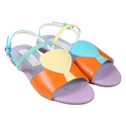 Multicolor Schelp Sandalen met Gesp Sluiting