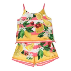 MultiColour Print Katoenen Jurk Set