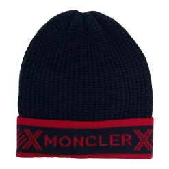 Navy Blauwe Wollen Beanie Muts