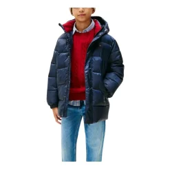 Navy Essential Gewatteerde Jas