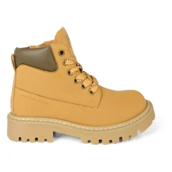 Okergele Biker Boots met Faux Fur