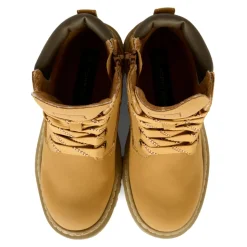 Okergele Biker Boots met Faux Fur