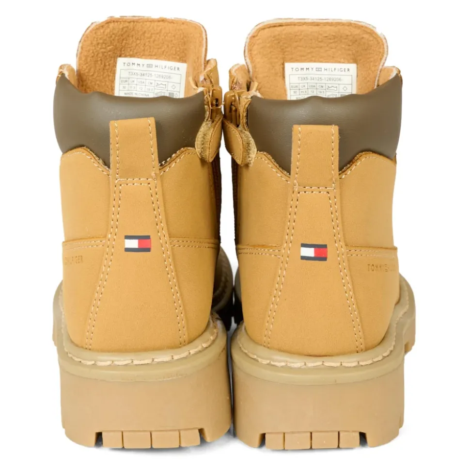 Okergele Biker Boots met Faux Fur