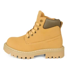 Okergele Biker Boots met Faux Fur