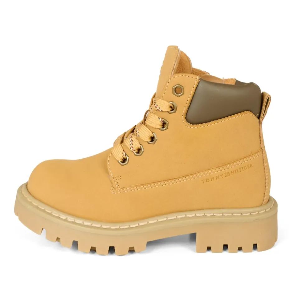 Okergele Biker Boots met Faux Fur