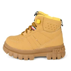 Okergele Enkellaarzen met Faux Fur