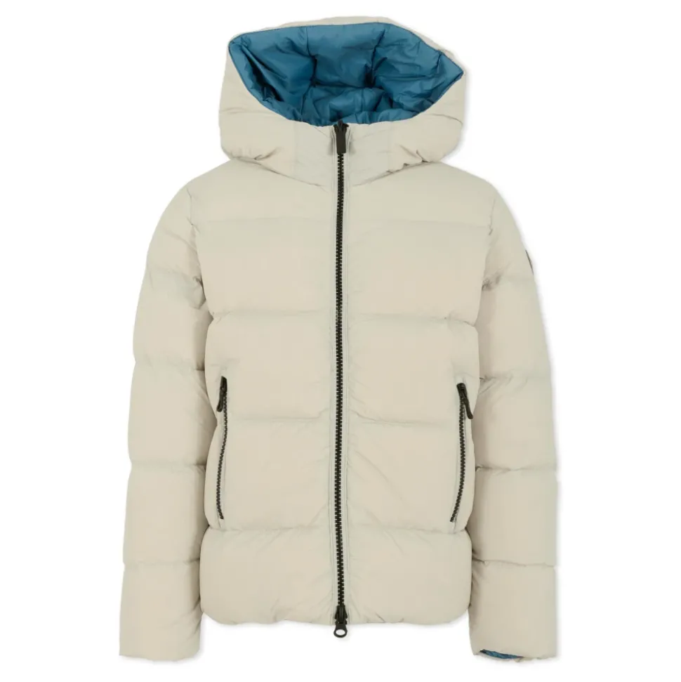 Omkeerbaar Gewatteerd Donsjack Grijs Blauw