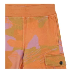 Orange Camo Compass Patch Shorts