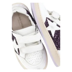Paarse Kinderen Leren Sneakers met Glitter