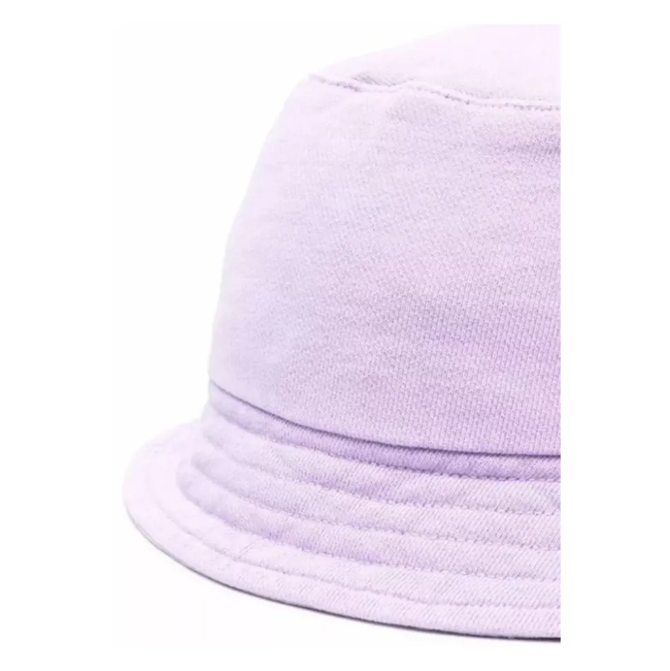 Paarse kinderhoed met logopatch