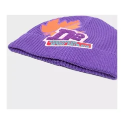 Paarse Logo Beanie Hoed Blad