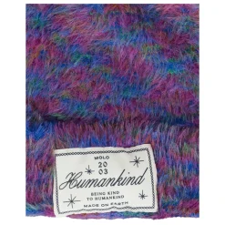 Paarse omgeslagen muts met logopatch