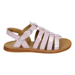 Paarse Strap Sandalen met rubberen zool