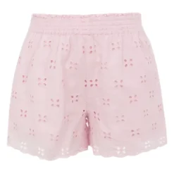 Perforated Floral Shorts