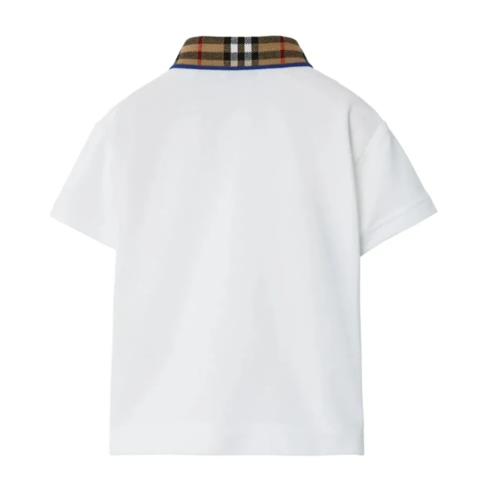 Polo Shirt met Ruitjeskraag en Korte Mouwen