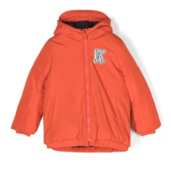 Puffer Jacket Peach Logo Patch