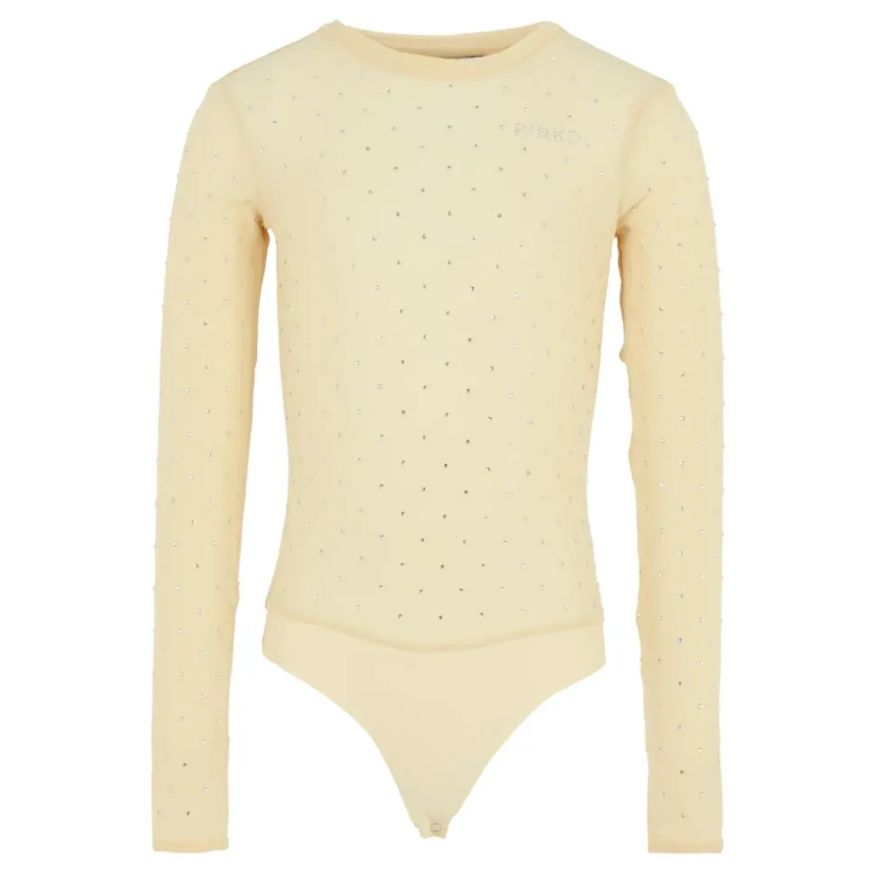 Rhinestone Embellished Mesh Bodysuit