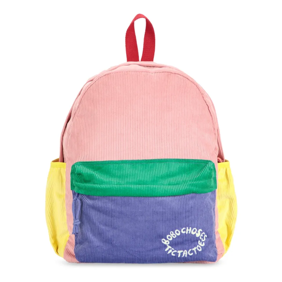 Ribfluwelen rugzak met geborduurd logo