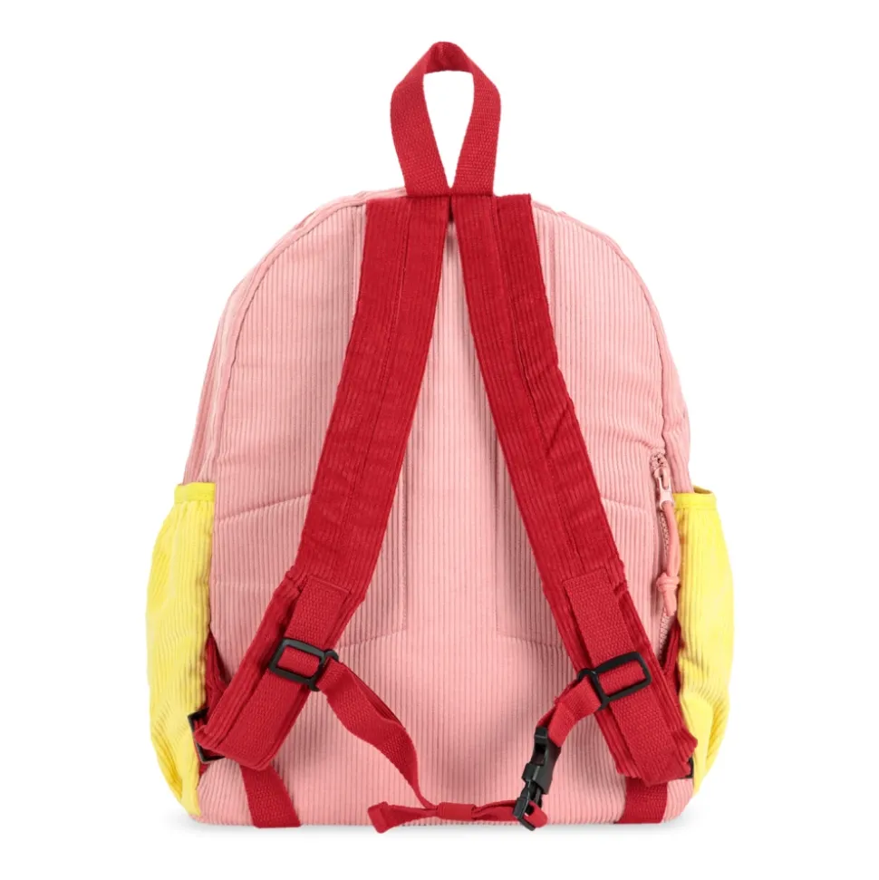 Ribfluwelen rugzak met geborduurd logo