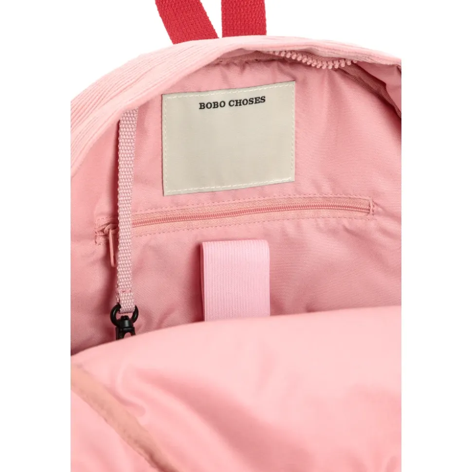 Ribfluwelen rugzak met geborduurd logo