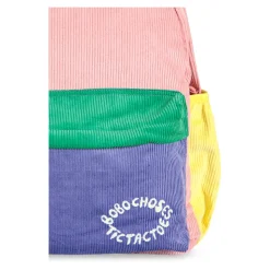 Ribfluwelen rugzak met geborduurd logo