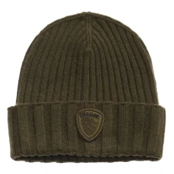 Ribgebreide Beanie met omslag