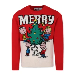 Rode Kersttrui met Peanuts Print