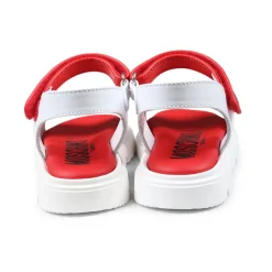 Rode Leren Teddy Bear Sandalen