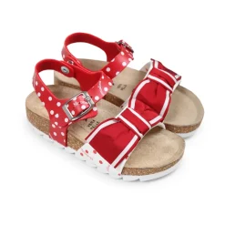 Rode sandalen met grosgrain strik