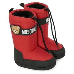 Rode sneeuwlaarzen met Teddy Bear