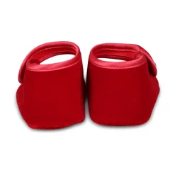 Rode Velvet Balletflats met Kristalband