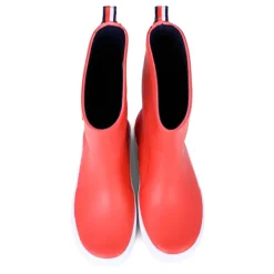 Rode Waterdichte Regenlaarzen met Iconische Vlag